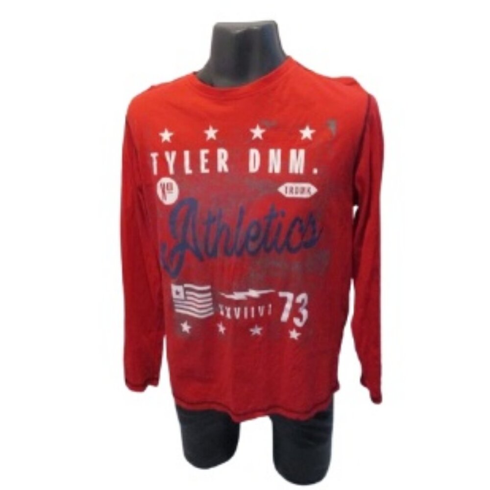 🔥 Red Long Sleeve "Athletics 73" Shirt – HARD AND RAW – Size XL